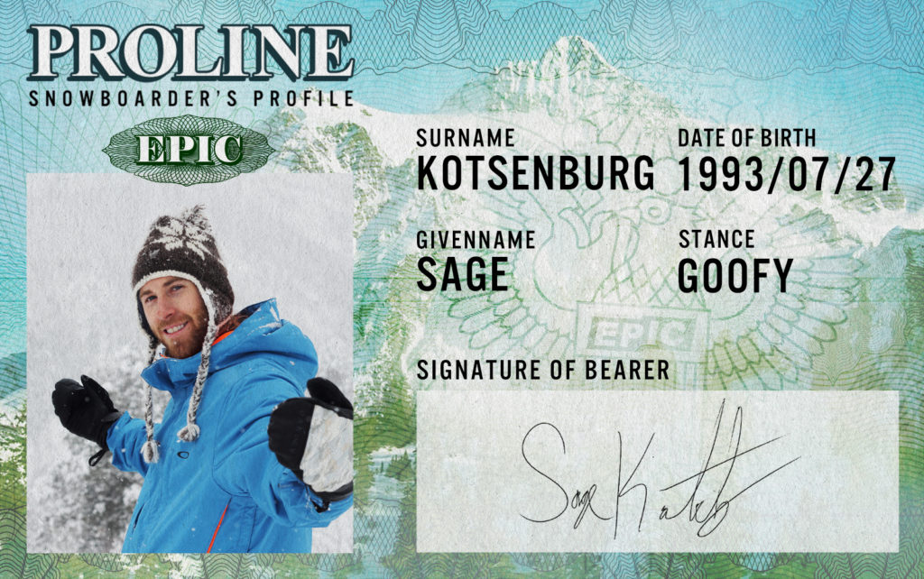 PROLINE セージ・コッツェンバーグ / SAGE KOTSENBURG EPIC SNOWBOARDING MAGAZINE